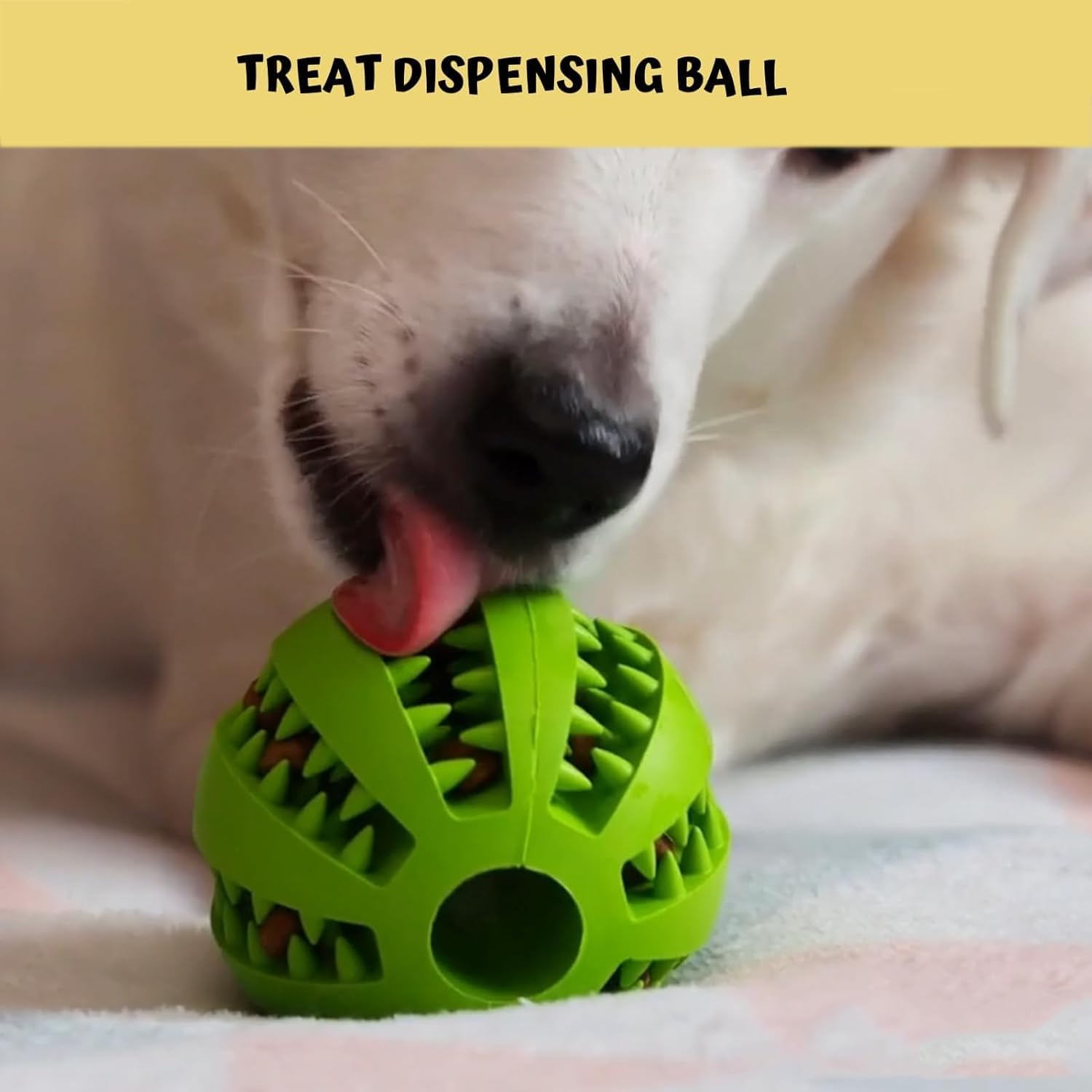 Mumoo Bear 2 Pack Large 7Cm Dog Treat Dispenser Ball Interactive Dog Toys Chew Toy Rubber Ball for Boredom Pet Tooth Cleaning Chewing Treat Ball Food Dispensing Toys (Light Blue + Green, 2.75 Inch) image number 2