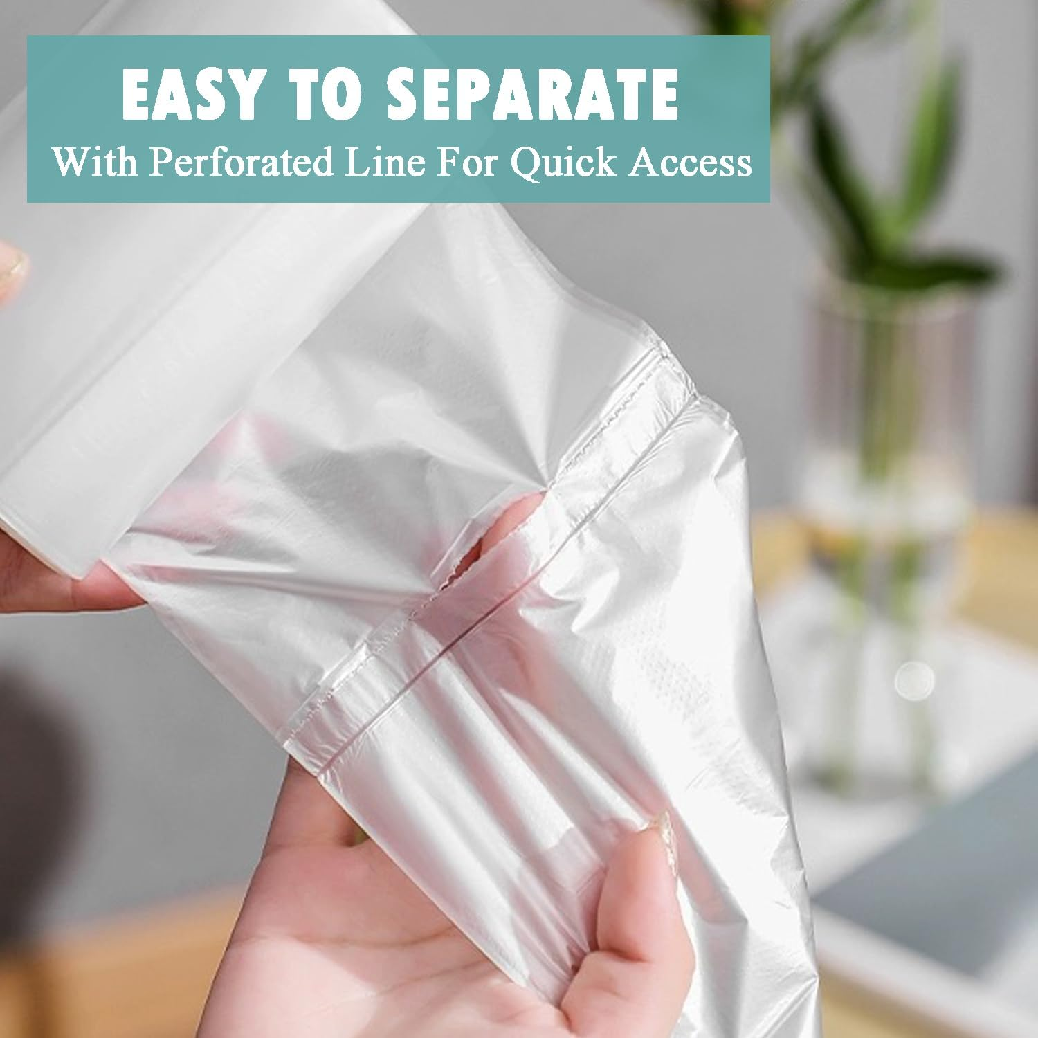 Small Trash Bags 4 Gallon - 105 Count 4 Gallon Trash Bag, Unscented Small Garbage Bags Bathroom Trash Bags, White 4 Gal Small Trash Can Liners image number 5