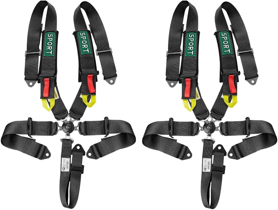BESTZHEYU 5-Point Racing Safety Harness Set with Ultra Comfort Heavy Duty Shoulder Pads