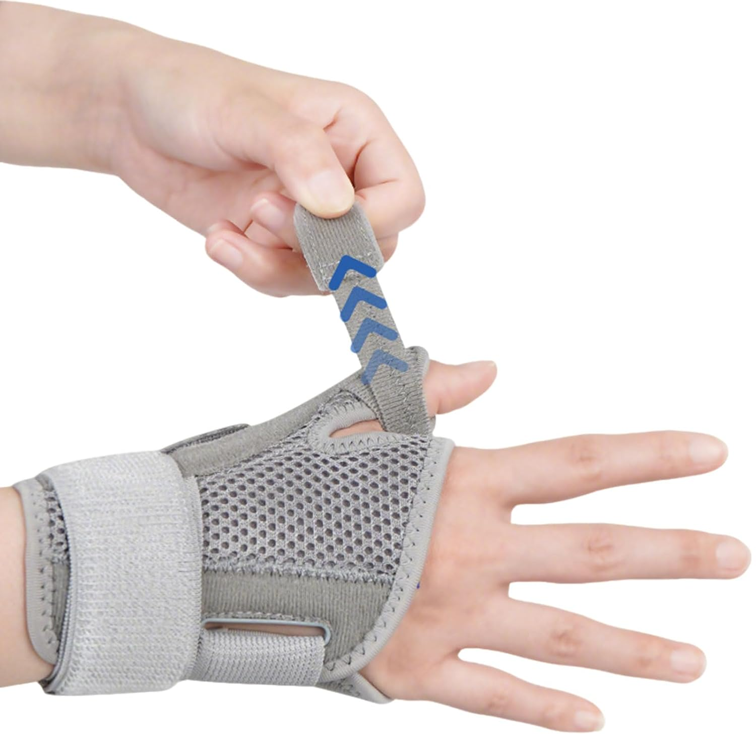 Thumb Spica Brace Support Strap for De Quervains Tendonitis and Arthritis Relief Left Right Hand Adjustable Wrist Splint Premium Quality Universal Fit Grey