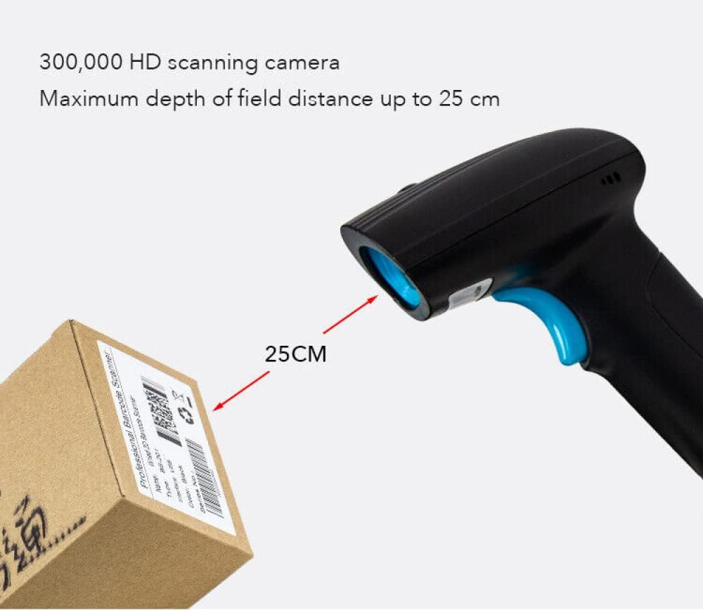Wireless 1D Barcode Scanner, USB Barcode Reader, 300Scans/Sec, 32-Bit ARM Processor, 1.5M Anti-Shock, Handhold Laser Scanner for Supermarket, Convenience Store, Warehouse image number 6