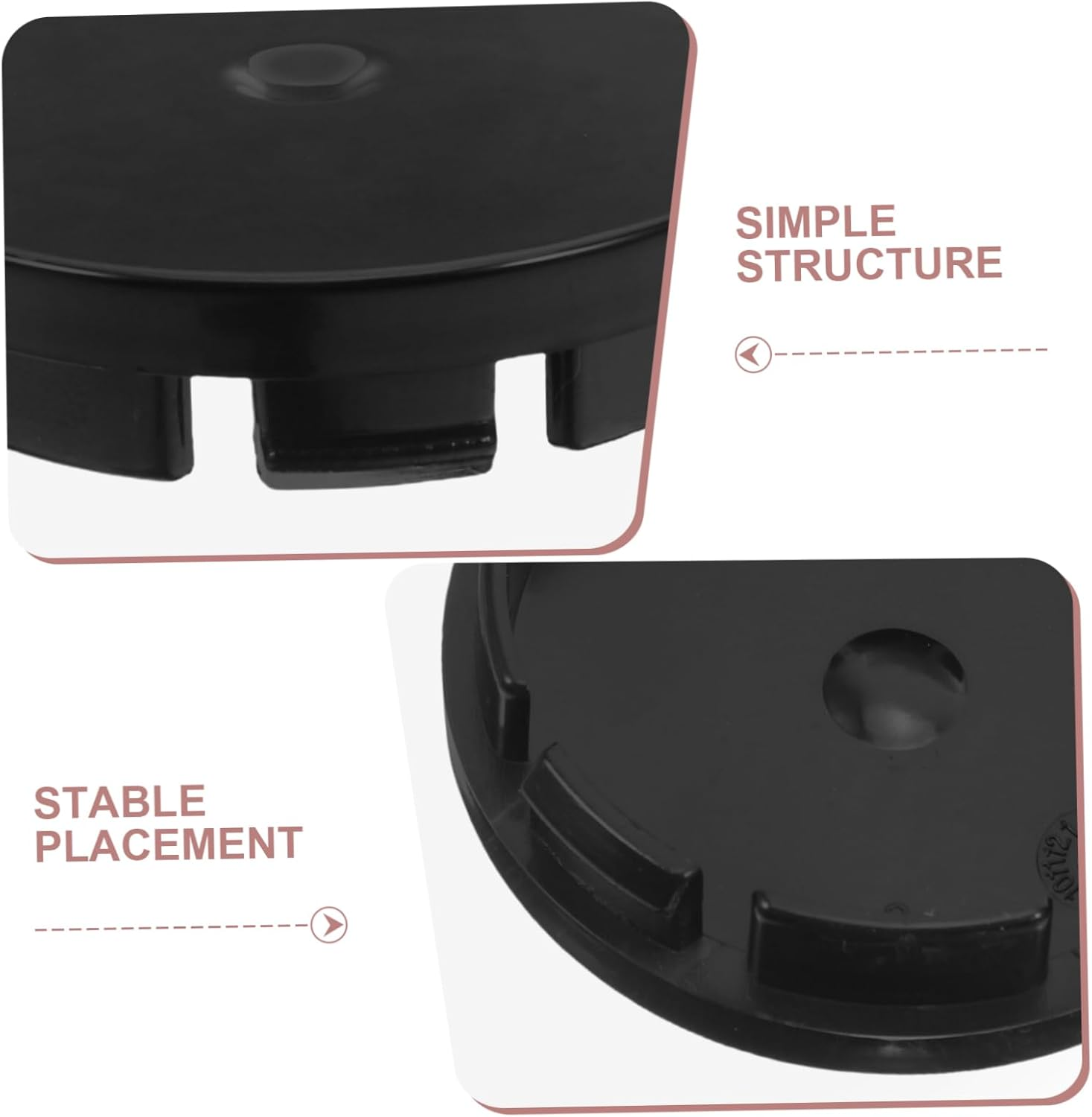 Garneck 4Pcs Wheel Centre Caps Black Plastic Rim Covers Car Rim Centre Covers Hub Attachment Cap Car Wheel Hub Center image number 4