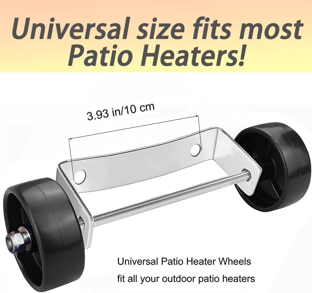 Patio Heater Wheels Patio Heater Universal Replacement Parts Stainless Steel Movable Wheels, Easy to Move image number 1