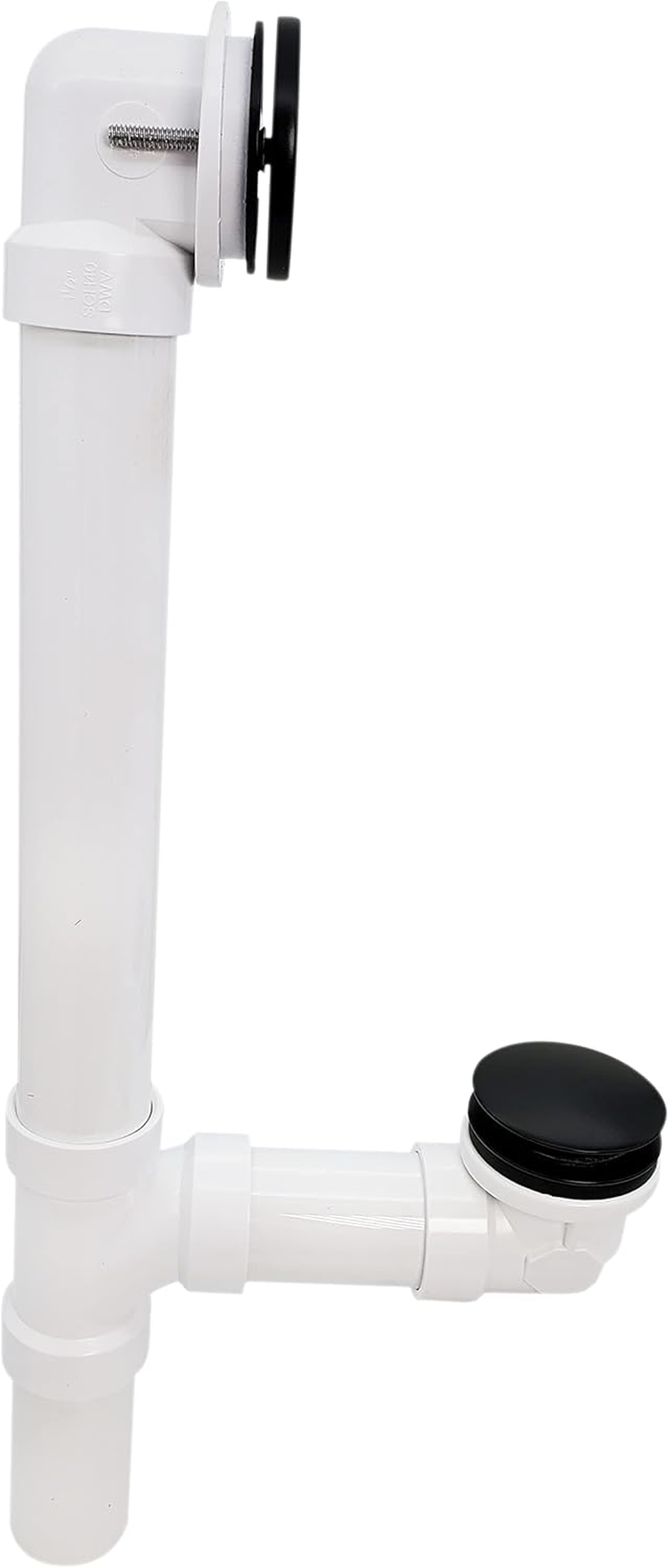 Westbrass 493244H-62 PVC Waste/Overflow Tip-Toe Bath Drain, Matte Black image number 3