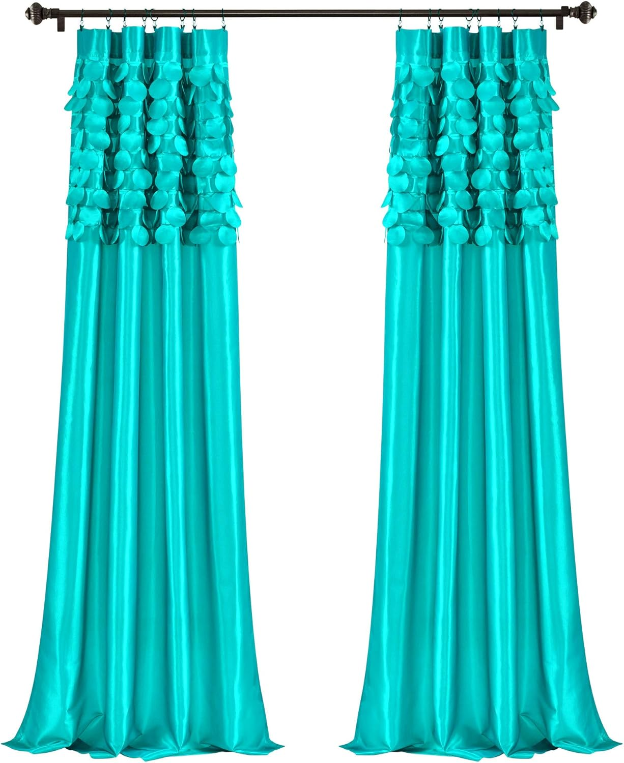 Lush Decor Circle Dream Window Curtain Panels, Turquoise, Set of 2 image number 2