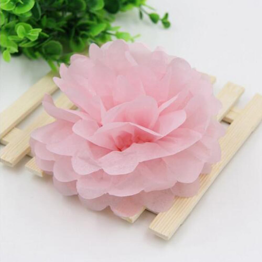 EOMECUIGAO Pink Tissue Pom Poms Paper 10Pcs, 10-12 Inch, Perfect for Weddings, Birthdays, and Parties image number 4