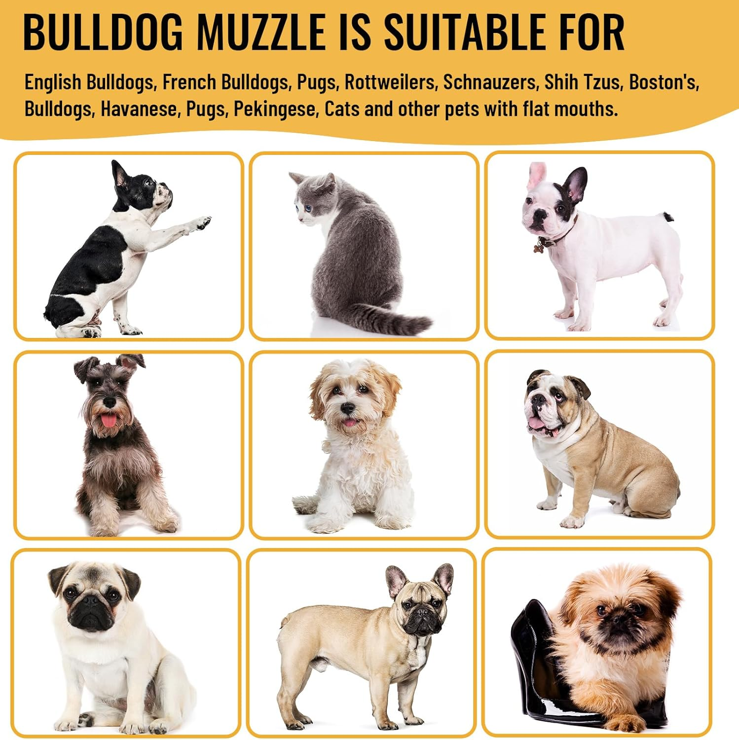 French Bulldog Muzzle, Mesh Dog Muzzle for French Bulldog, German Shepherd and Dogue De Bordeaux (Black, S) image number 2