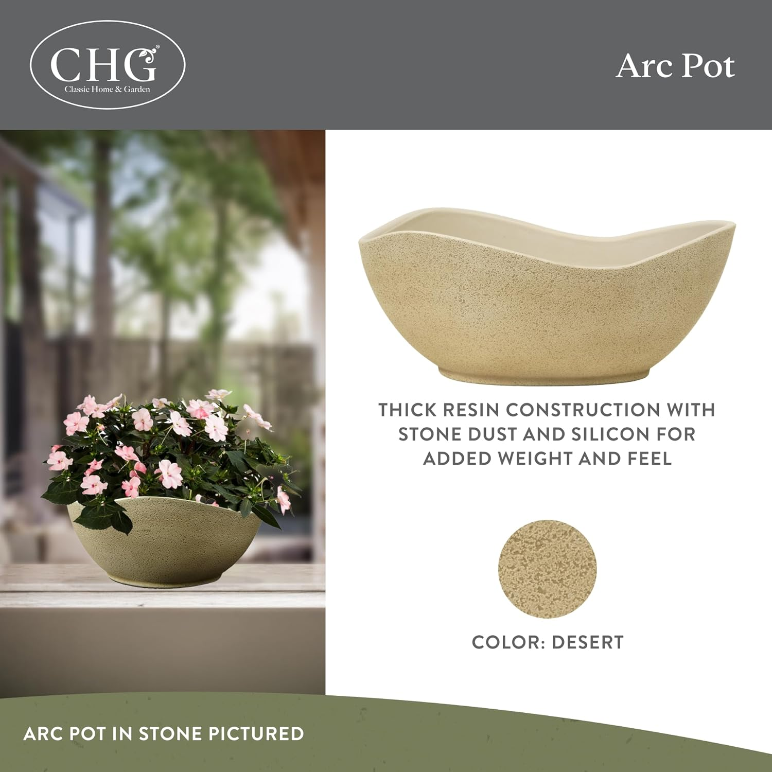 Classic Home and Garden Arc Pot 12" Desert image number 1