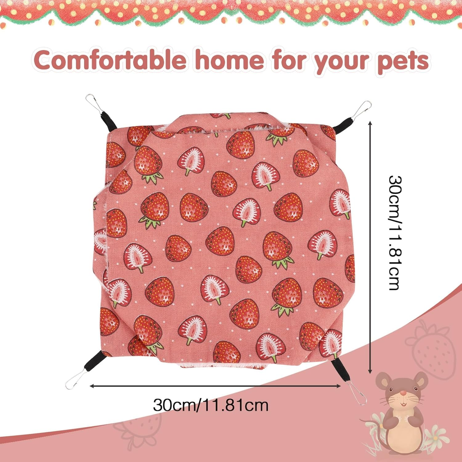 3 Layer Guinea Pig Cage Hammock, Onbdl Cute Hamster Hanging Hammock Bed Soft Warm Small Animals,Guinea Pig, Bunny, Hamster, Chinchilla,Rabbit and Other Small Animals image number 4