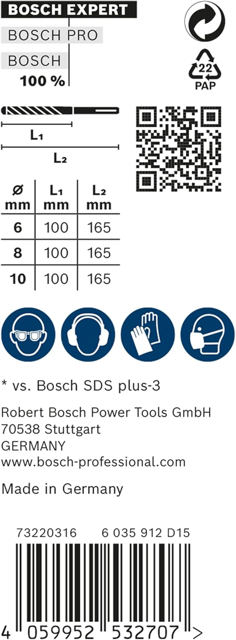 Bosch Professional 3X Expert SDS Plus-7X Hammer Drill Bit Set (For Reinforced Concrete, &Oslash; 6-10 Mm, Accessories Rotary Hammer Drill) image number 4
