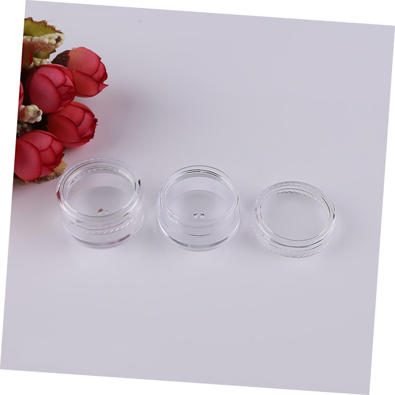 Anneome 50Pcs 5Ml 5G round Plastic Cosmetic Jars Refillable Containers for Loose Powder Eyeshadow Face Cream Portable Empty Pots image number 4