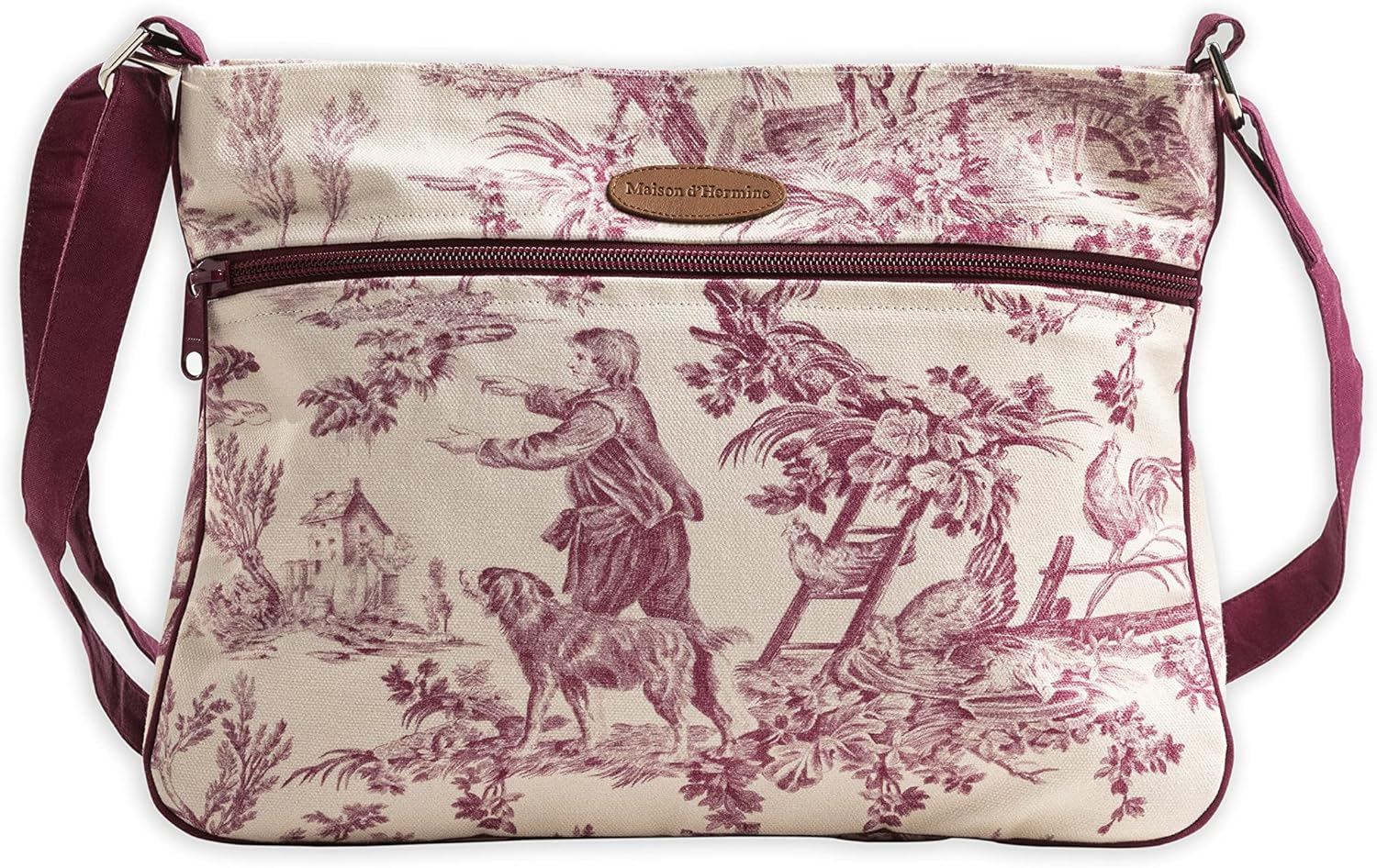 Maison D' Hermine 100% Cotton Handbag | Shoulder Bag | Shoulder Bag for the Beach | Shopping | Travel | Hiking | Women with Zip Pockets