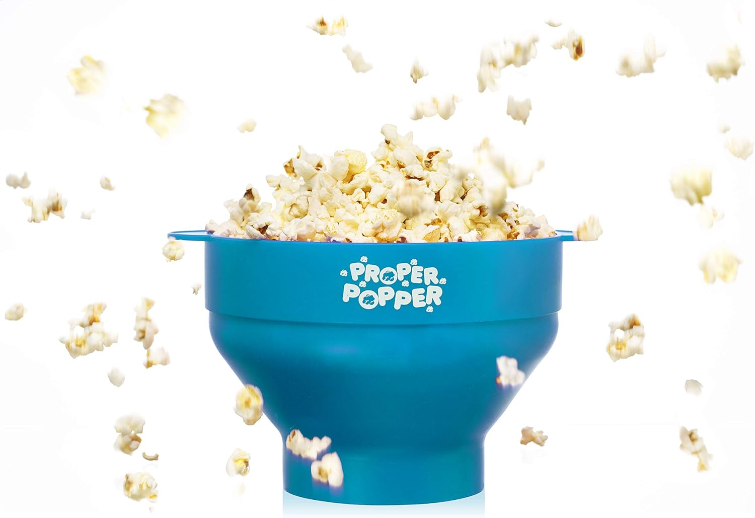 Proper Popper the Original Microwave Popcorn Popper, Silicone Popcorn Maker, Collapsible Bowl BPA Free & Dishwasher Safe - (Turquoise) image number 3