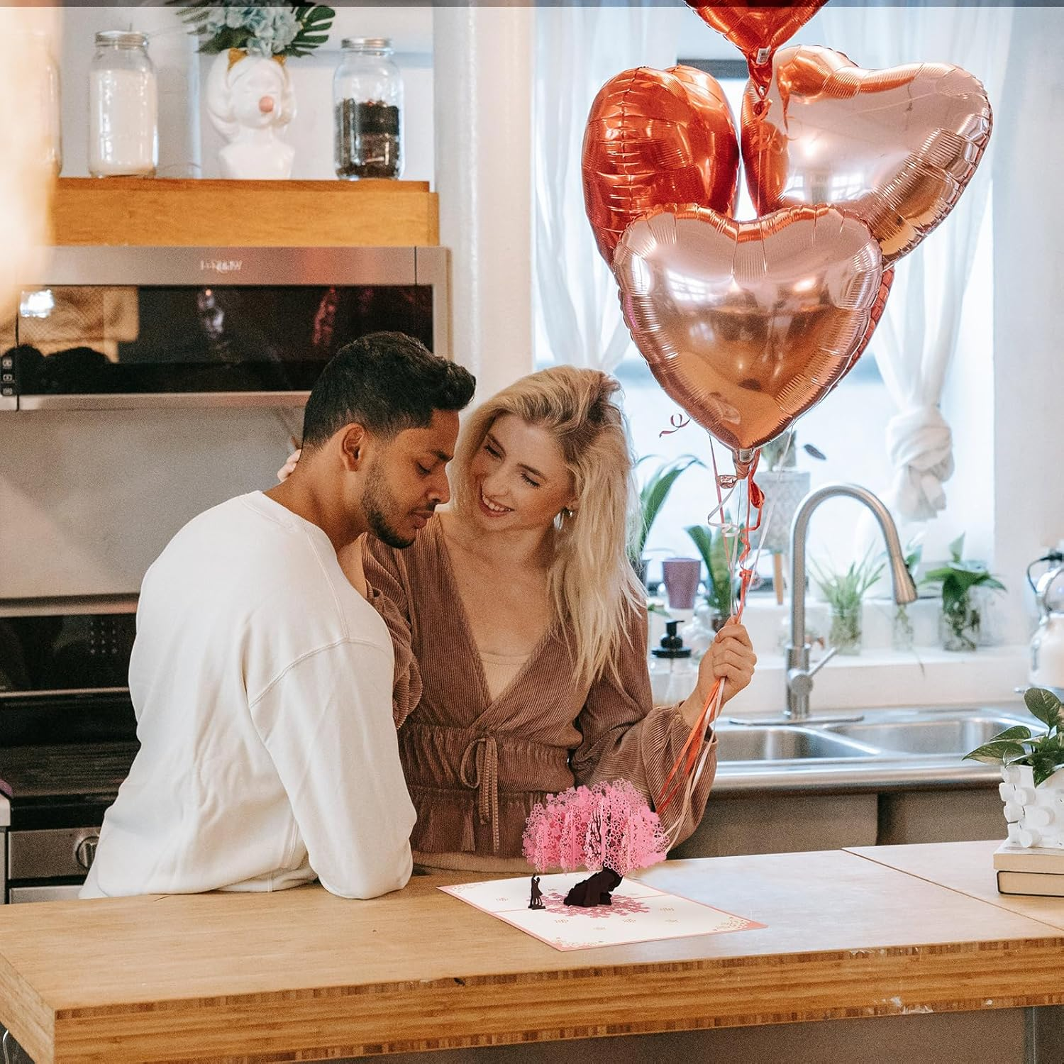 Pop up Wedding Card, Geeric 3D Proposal Card Popup Anniversary Love Card Romantic Valentine'S Day Greeting Card with Envelope Wedding Invitation Card Love Tree Paper Card for Her Him Lovers