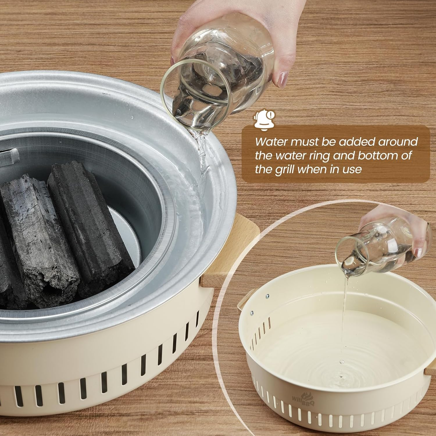 Willbbq Charcoal BBQ Grill Table Top Multiple Function round Grill Korean BBQ image number 3