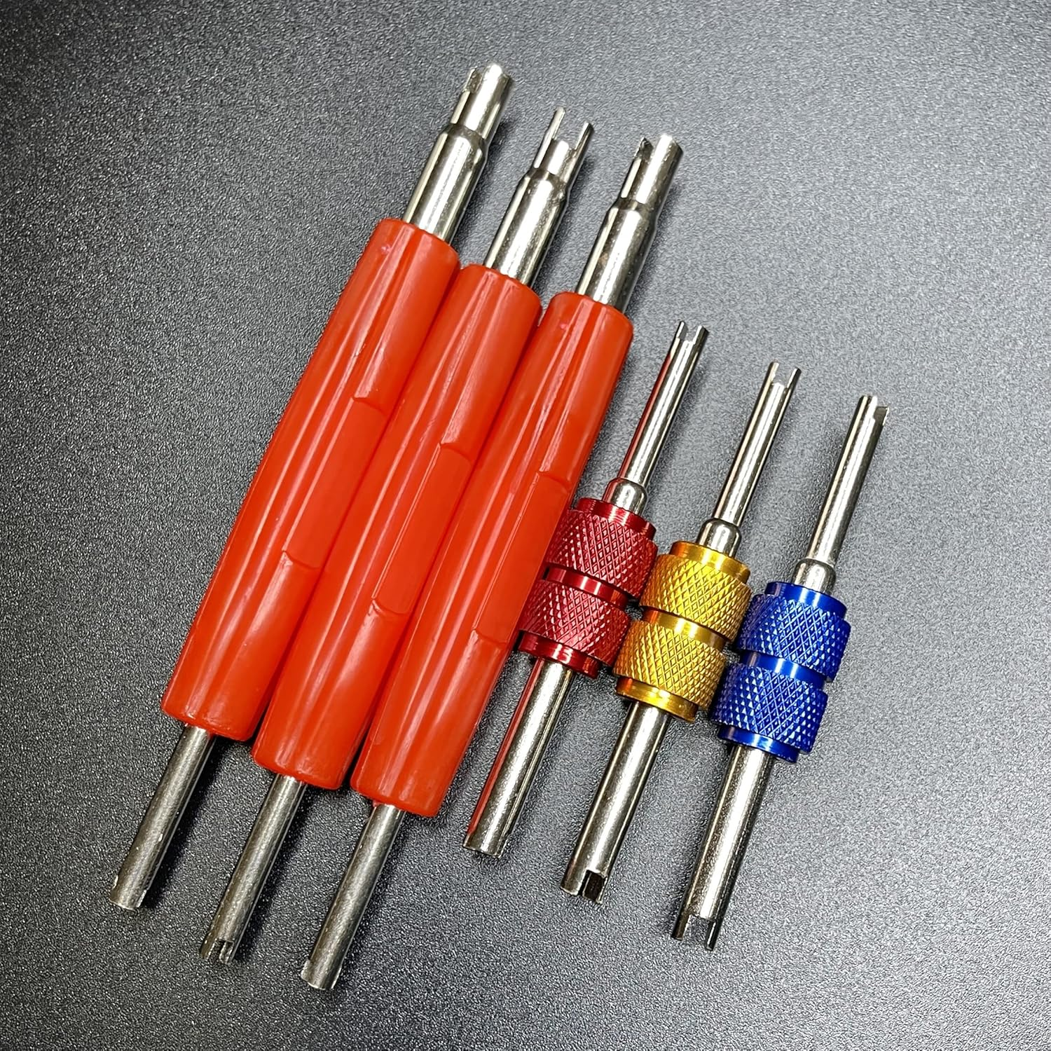Aracey 6Pcs Valve Core Removal Tool Set-R134A R12 HVAC Double Heads Tire A/C Systems Schrader Valve Stem Core Remover Tools,Tire Repair Tools, Air Conditioning Valve Core Remover Schrader Valve Tool - 6Pcs Valve Core Removal Tool image number 6