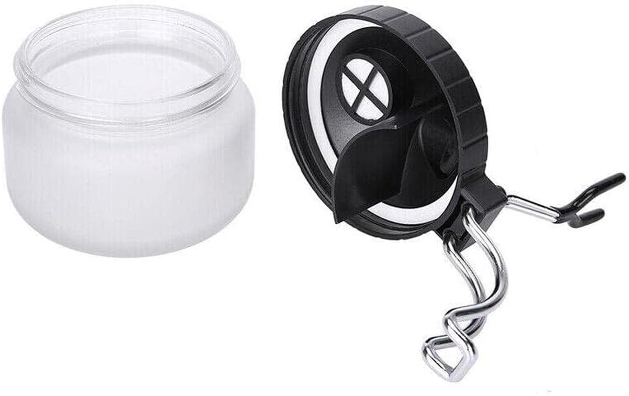 Airbrush Cleaner Air Brush Cleaning Pot Stand Glass Bottle Holder Jar 304Ml, Integrated Holder, Metal Handle, Filter Cap, 10X10X10Cm Size image number 2