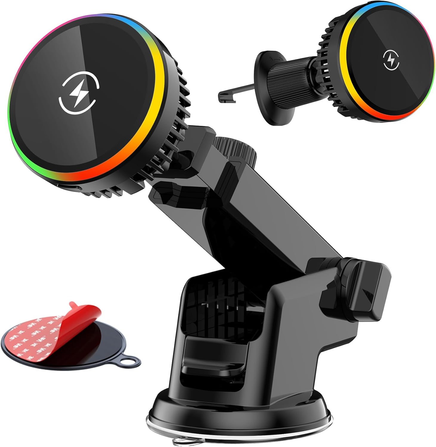 SERUW 15W Magnetic Wireless Car Charger Mount Holder Semiconductor Cooling Technology Air Vent Dashboard Phone Mount Compatible with Iphone Android Phone image number 4