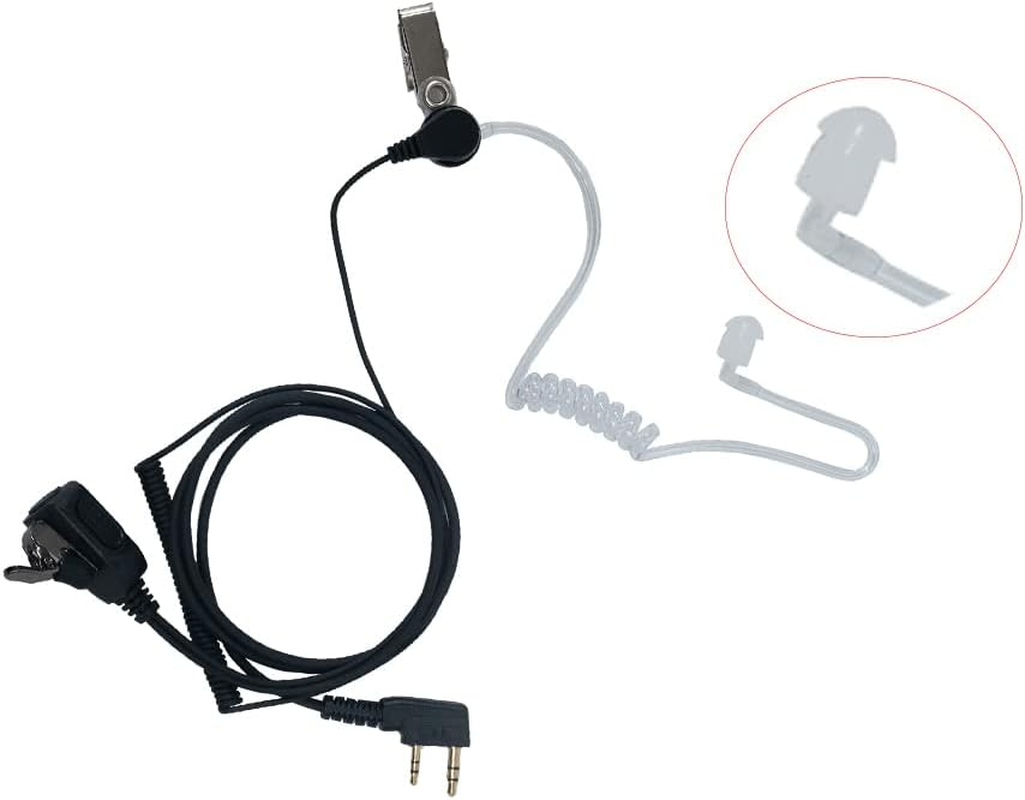 100 Pack Replacement Mushroom Earbud Ear Tips for Baofeng Motorola Kenwood Cobra Two Way Radio Transparent Acoustic Tube Earpieces image number 1