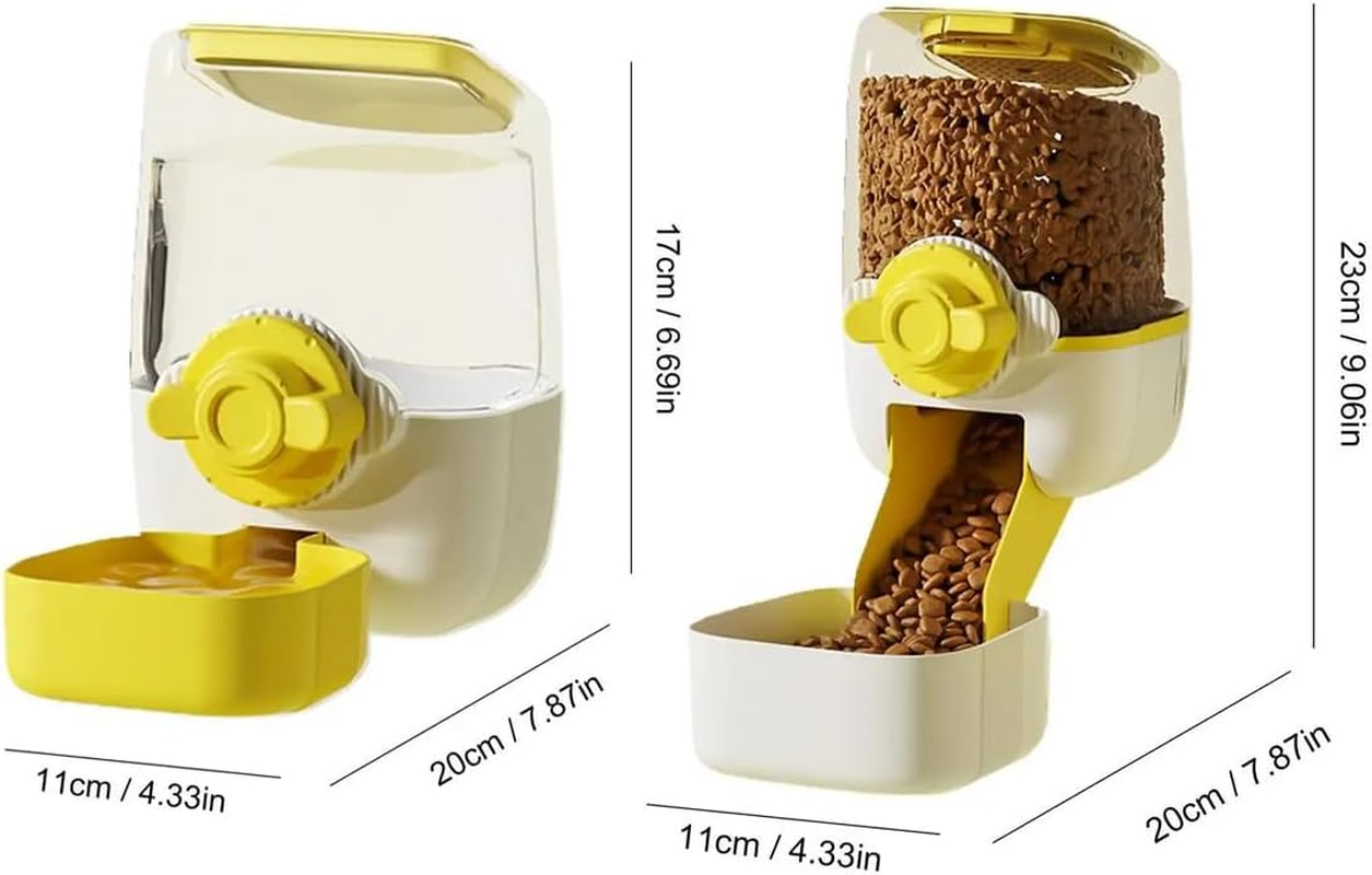 AIMALL Large Capacity Pet Feeder, Gravity-Driven Food Dispenser for Dogs and Cats, Cage-Mountable with 45&deg; Tilt - Blue-Waterer image number 3