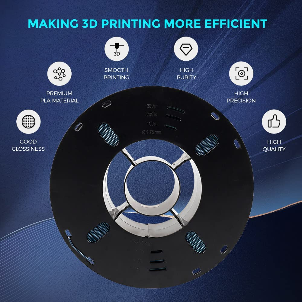 VOXELAB 3D Printer Filament, 1.75Mm PLA Multicolor Filament, Dimensional Accuracy +/- 0.02 Mm, 3D Printing Material 1Kg/ Spool, Compatible with FDM 3D Printer (Burnt Titanium) image number 2