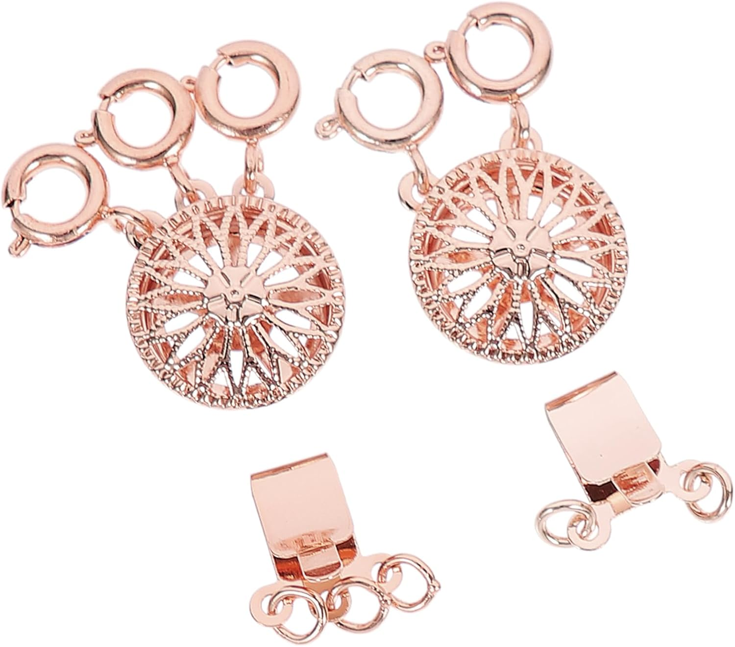 STOBOK 2Pcs Necklace Separator Spring Clasps Buckles Necklace Connector Buckles Buckle for Necklace Ring Spacer Choker Necklace Multi-Row Necklace Buckle Copper Multi-Layer Converter