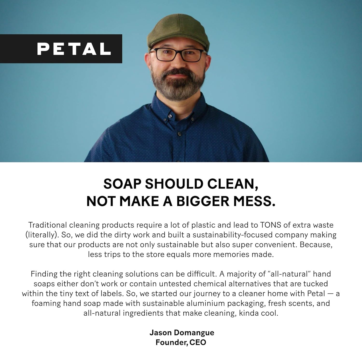 Petal Foaming Hand Soap Starter Kit - Reusable Foaming Soap Dispenser (Black - 8.5Oz) + Foaming Hand Soap Refill Pods (4Ct) - Zero Waste, All Skin Types (Lemongrass) image number 4