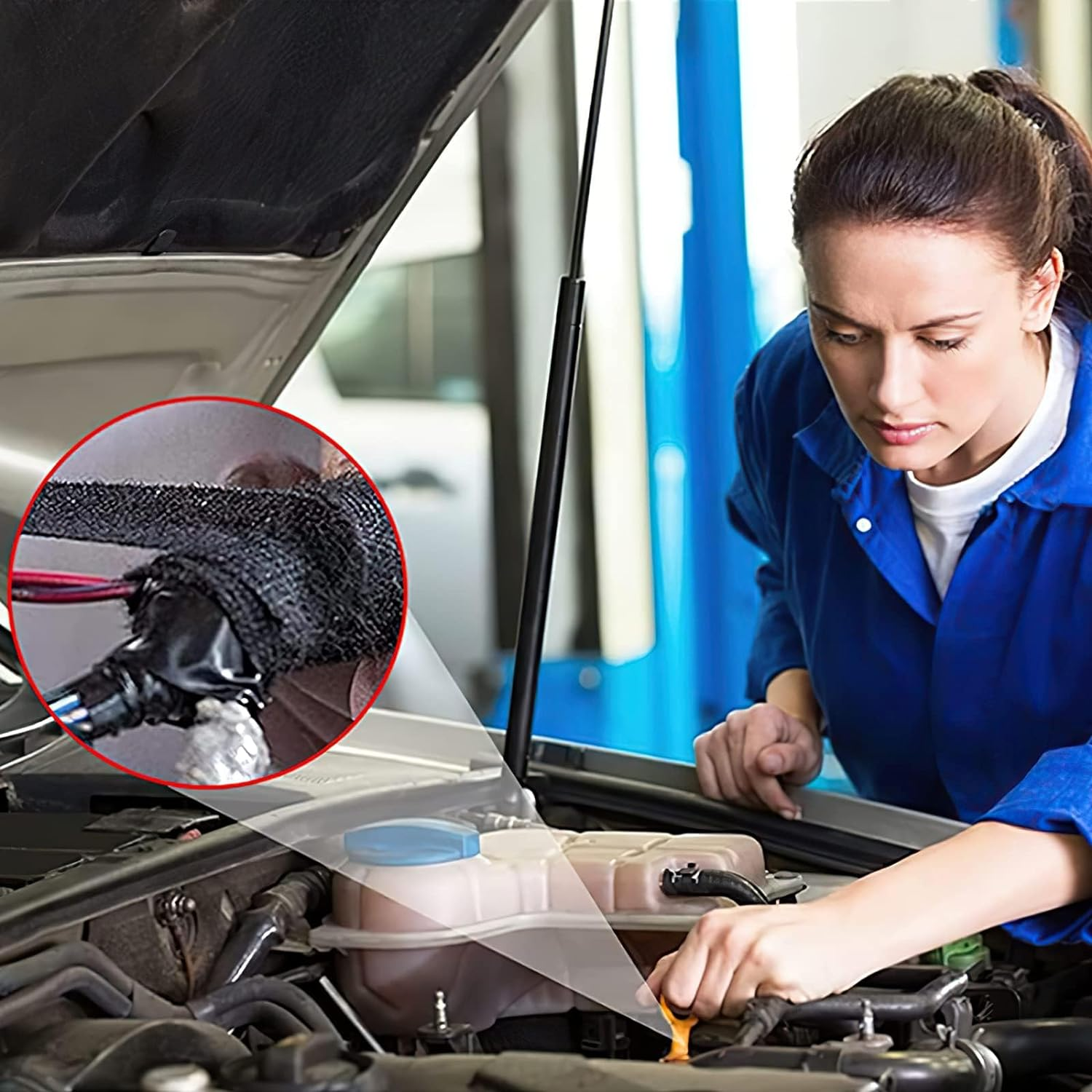 Electrical Tape, 2 Pcs 19Mm*15M High Temp Wiring Harness Tape for Automotive Engine and Electrical Wiring (Black) image number 4