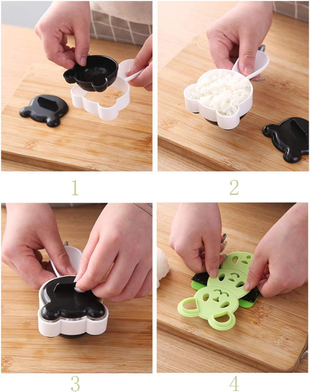 JENNY-BABY Onigiri Mold, Bento Box Accessories Bento Boxes for Kids Lunches Decor Lunch Box for Kids Kawaii Kitchen Sushi Kit of Animal Shape Sushi Mold DIY Press Sandwich Maker for Sandwich Press image number 6