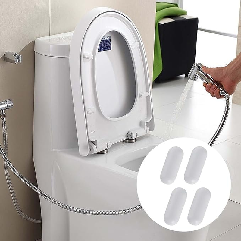 20Pack Toilet WC Seat Buffer Set, Standard Universal Toilet Seat Buffer, Toilet Seat Bumpers, Noise Dampening Bumpers Gasket Toilet Seat Replacement Cushioning Pads for Home Hotel Bathroom (White)