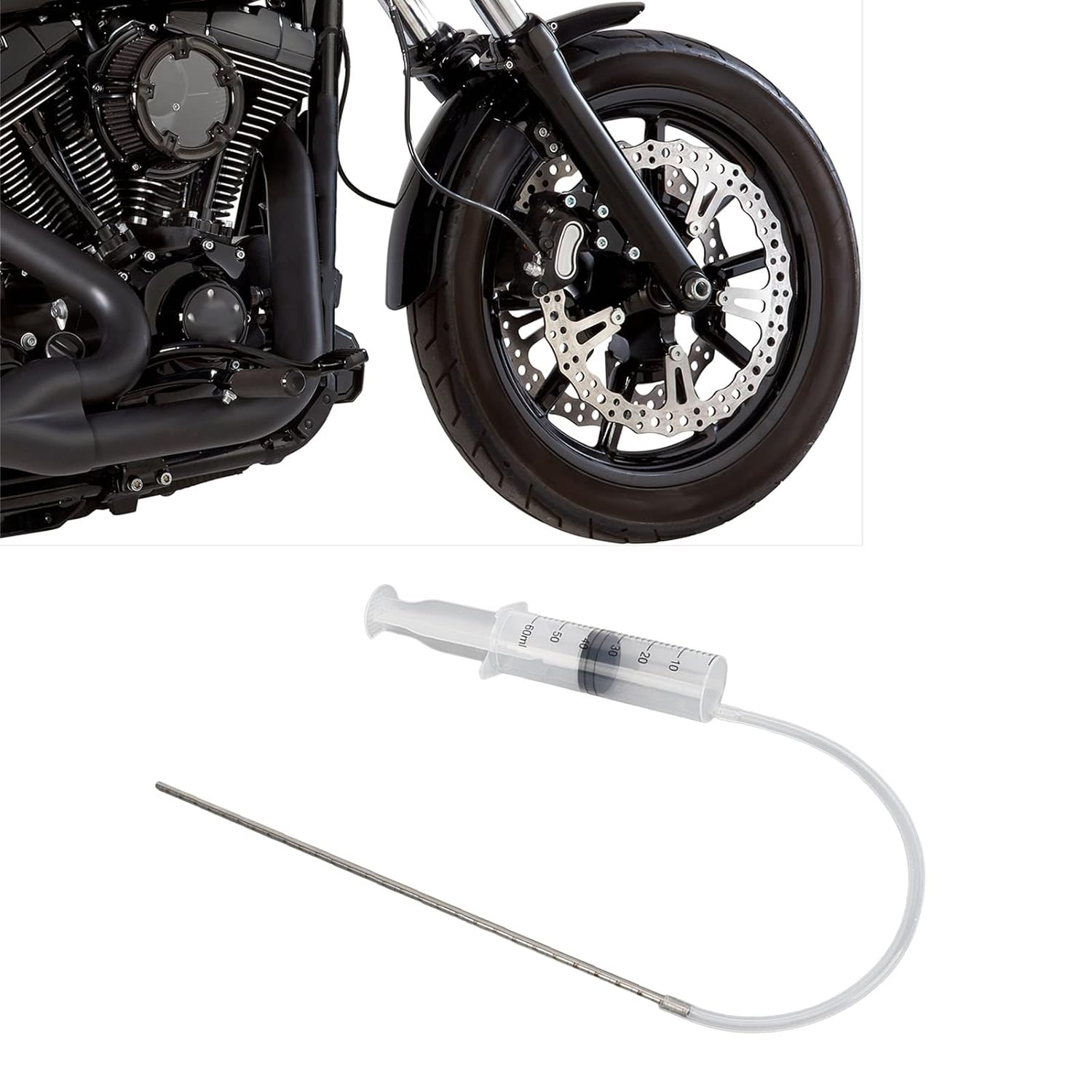 Gugxiom Motorcycle Fork Oil Level Gauge, ABS Metal, 60Ml, Duarble Display, Precise Adjustment, No Leakage, Multi-Purpose Fork Oil Syringe image number 1