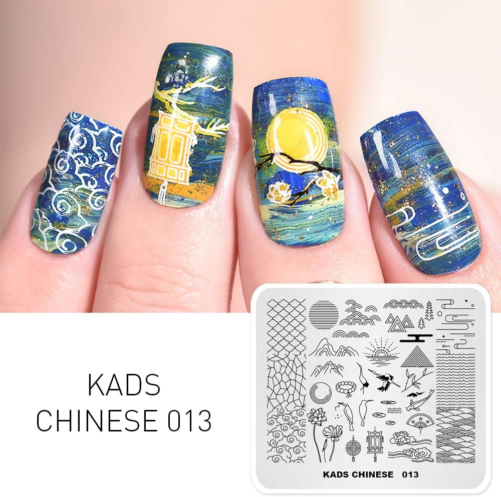 Alexnailart Nail Art Stamping Plate Chinese Style Summer Template Image Plate Nail Art Tools (CN013) - Cn004 image number 5