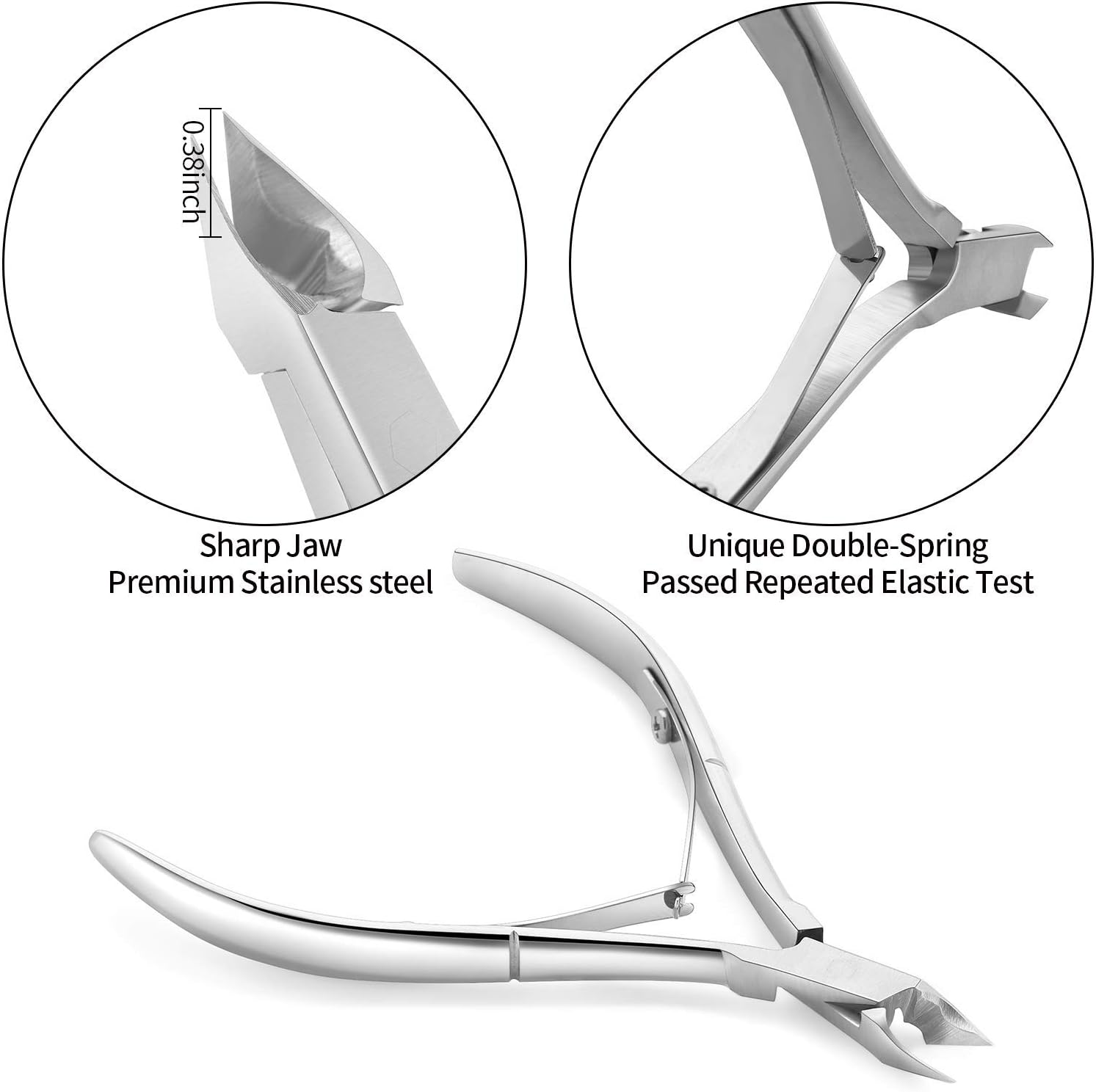 Nail Art Tools: 7PCS Professional Set with Cuticle Trimmer, Cuticle Pusher & Sponge Nail Files. Durable Stainless Steel Cuticle Trimmer Set&mdash;Ideal for Manicure, Pedicure, Daily Nail Care for Precise, Neat Results. image number 5