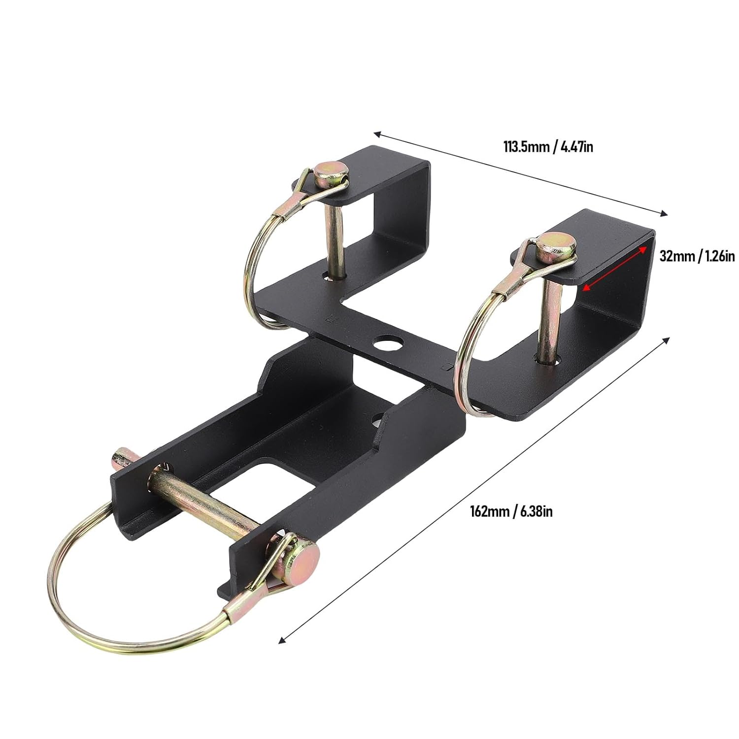 Universal Trash Can Coupler to Hook Multiple Wheeled Trash Containers Carbon Steel Construction, Wheeled Garbage Bin Hauling Hook with Detachable Pin, Quick Cleanup image number 4