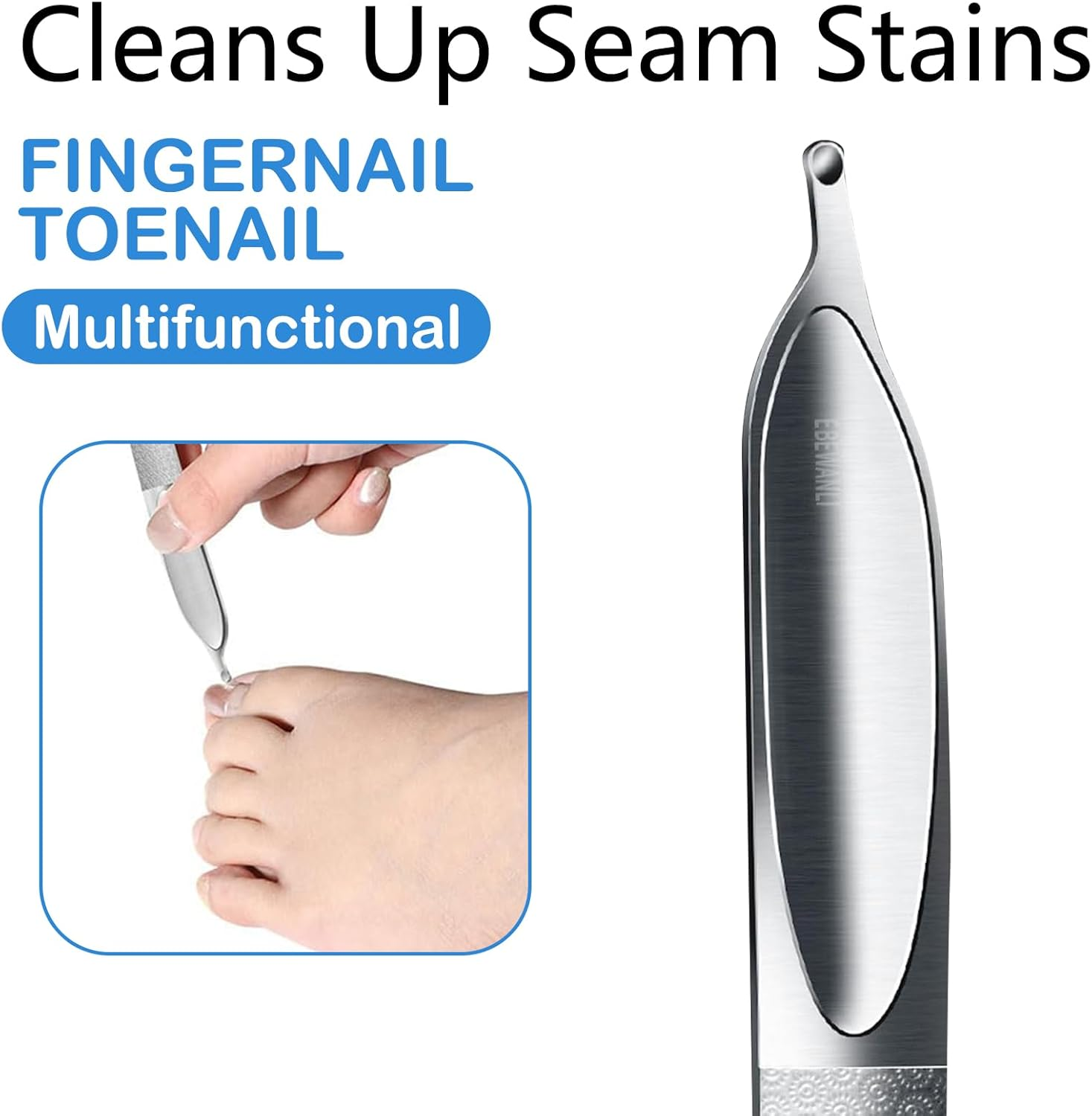 Heavy-Duty Toenail File for Thick Nails-Nail File-Emery Boards for Nails-4.9-Inch Double-Sided Stainless Steel Metal Nail File & Buffer &ndash; Durable Grooming Tool for Men, Women & Seniors (2Pc) image number 6