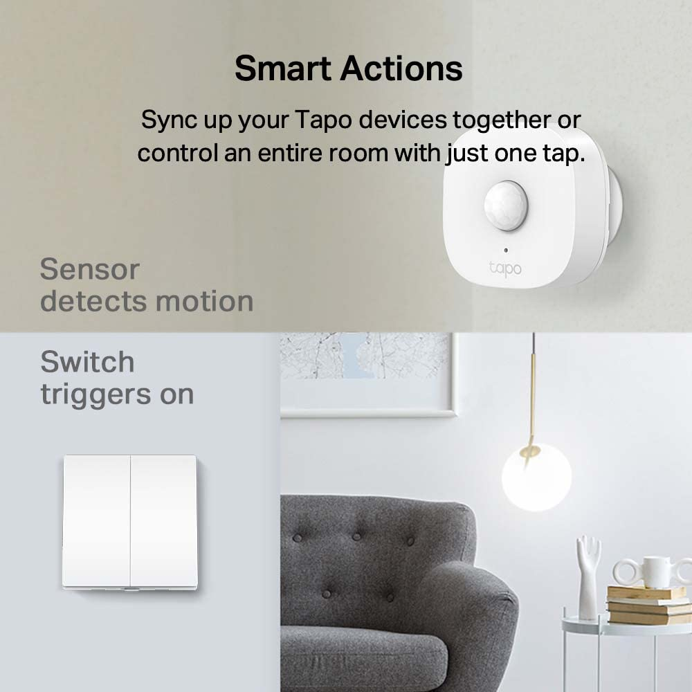 Tp-Link Tapo Smart Light Switch 2 Gang 1 Way, Remote Control, Tool-Free Battery Replacement, No Neutral Required, Compatible Any Bulb, Works Alexa & Google Home, Tapo Hub Required, White image number 4
