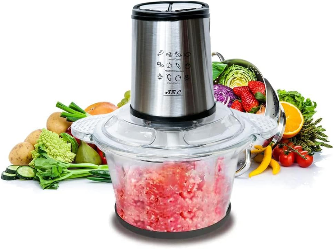 Electric Kitchen Chopper, Electric Meat Grinder, Mixer, 400 W, 2.5 L Glass, Meat Grinder with 4 Stainless Steel Blades for Meat, Onions, Fruit, Vegetables image number 3