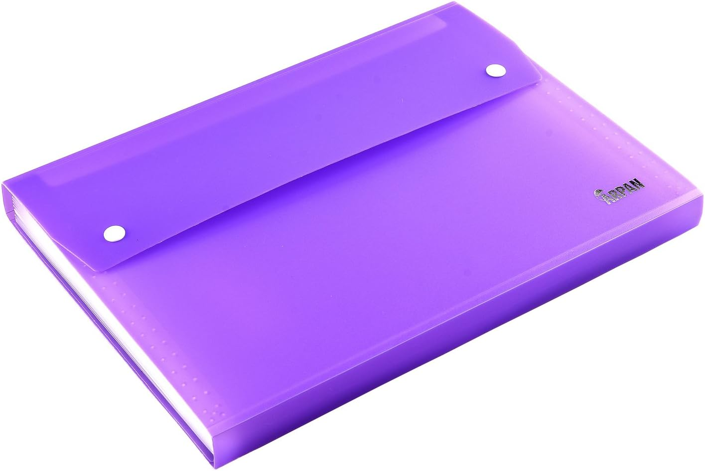 A4 Expanding File 13 Gusset Pocket Organiser Folder Wallet with Stud Wallet Stud Wallet Case (Purple)