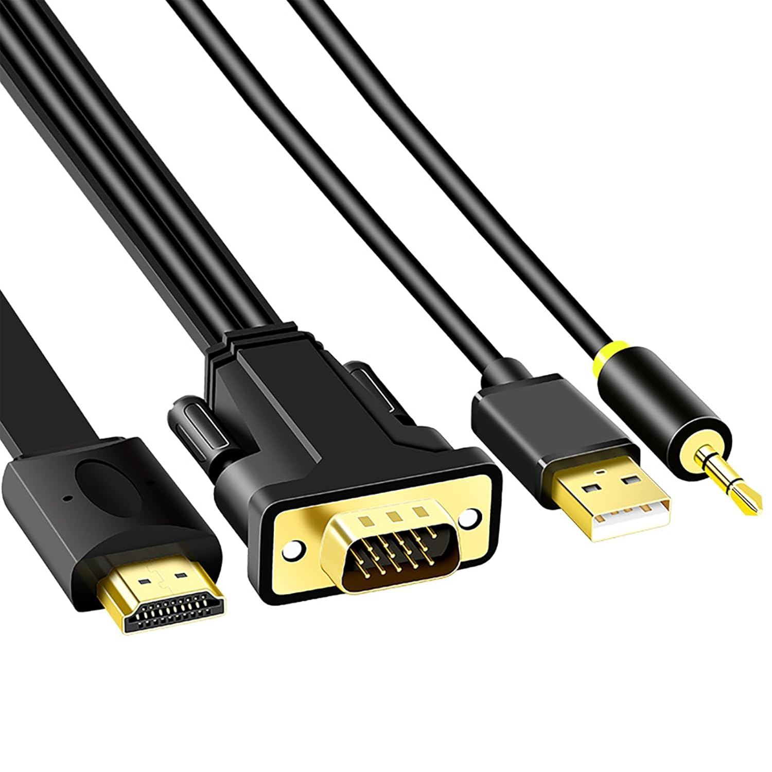 Tunghey VGA to HDMI Cable with Audio (Not HDMI to VGA), 1080P HD VGA to HDMI Adapter Cable, VGA Male to HDMI Male Cord for VGA Computer/Laptop to HDMI Monitor/Tv (2M) - 2M image number 3