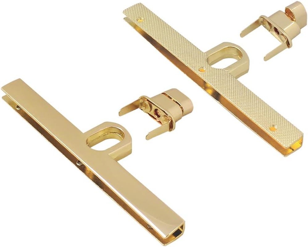 6 Sets Turn Lock Clasp Purse Closure Twist Locks Fasteners Metal Hardware Clip Clasp Buckles with Washers for DIY Handbag Shoulder Handle Bags Craft Briefcase Handbag Making (Gold, Silver) image number 1