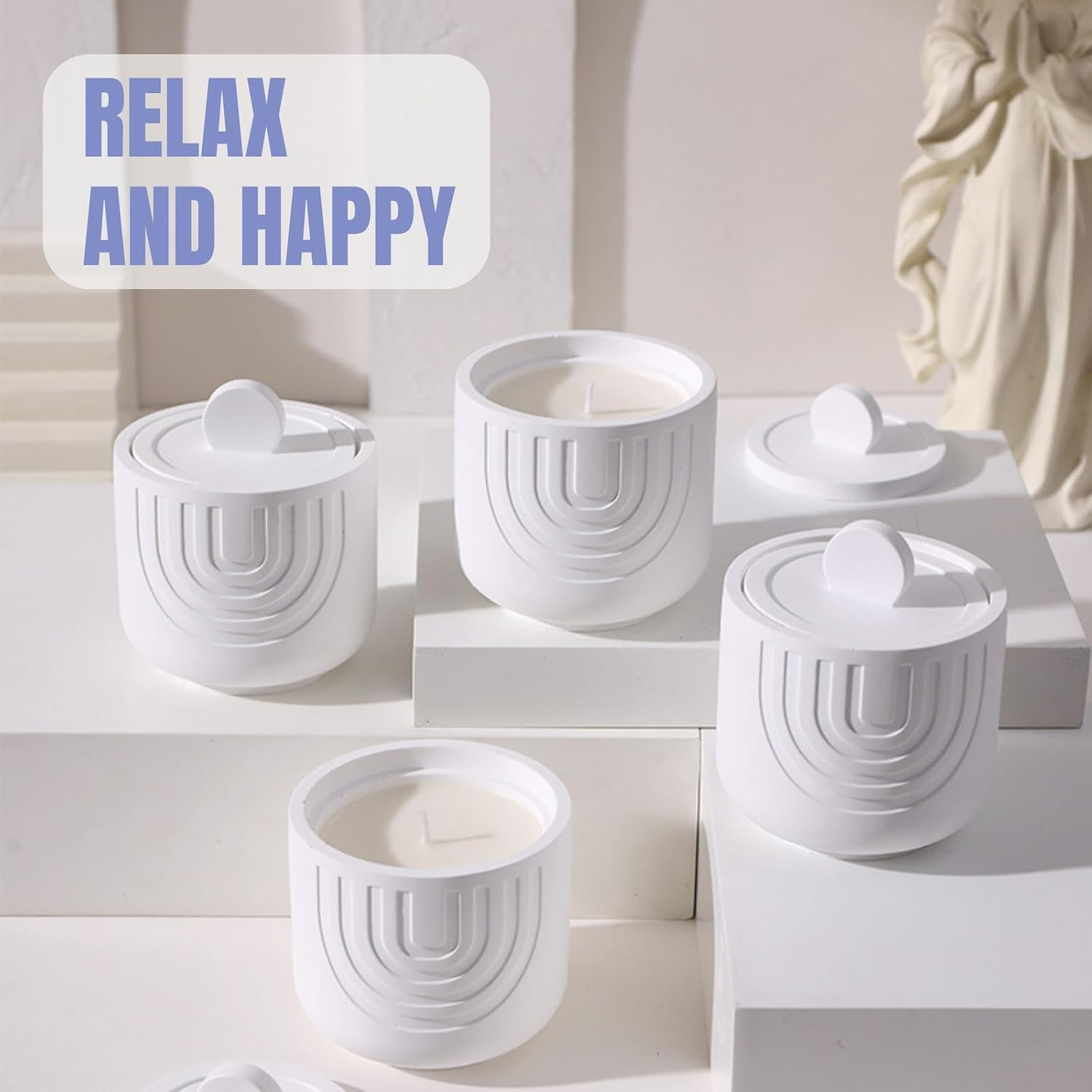 Scented Candle Gift Set, Soy Wax Aromatherapy Candle 70 Hours Burning for Stress Relief | Meditation | Yoga | Relax, JOMWEN Jar Candles for Birthday, Valentine, Anniversary Women & Mom (Lavender) image number 2