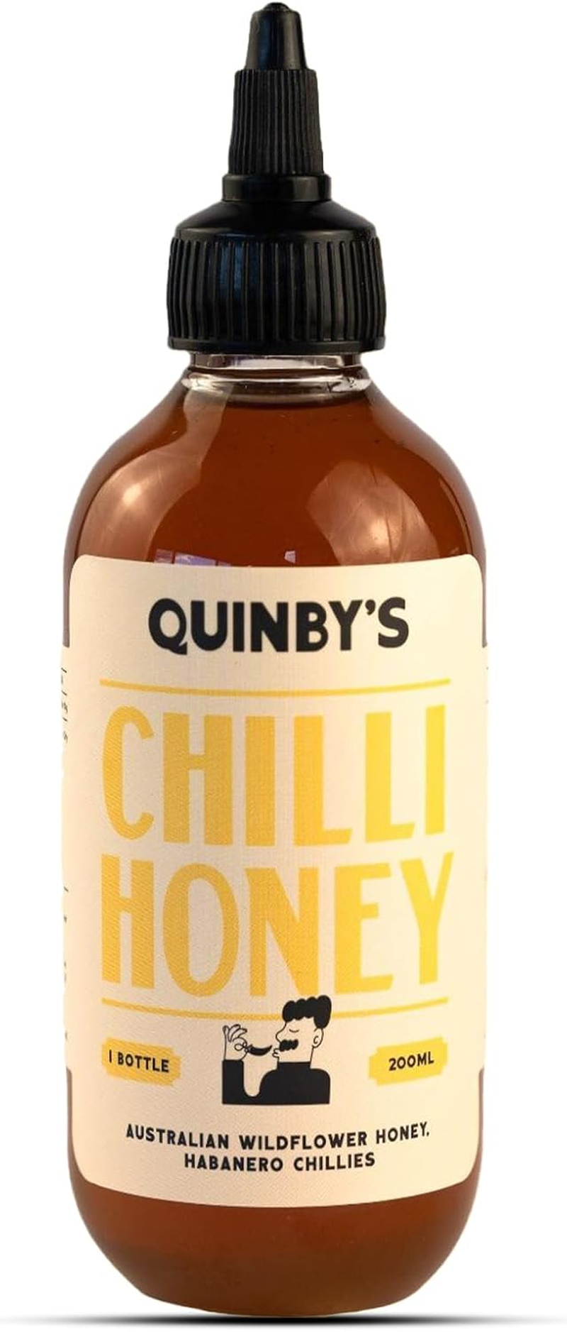 Quinby&rsquo;S Chilli Honey - Premium Australian Wildflower Chilli Infused Honey with Habanero Chillies, Sweet and Spicy Gourmet Sauce for Cooking, Drizzling, Marinades & BBQ - 200Ml image number 1
