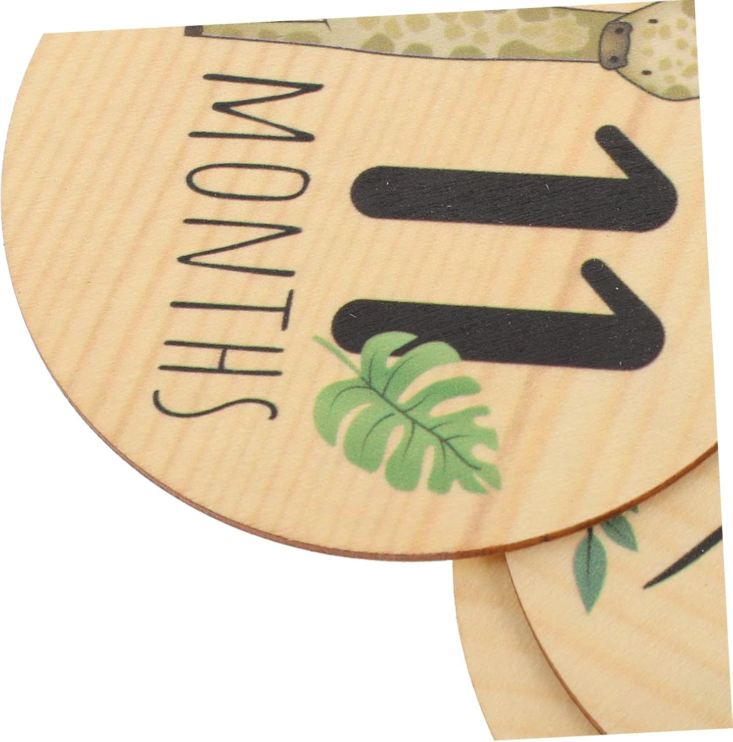 7Pcs Wooden Milestone Signs Double Sided Monthly Cards with Cartoon Animals Lightweight Birth Announcement Board for Newborn Photos and Nursery Decoration image number 6