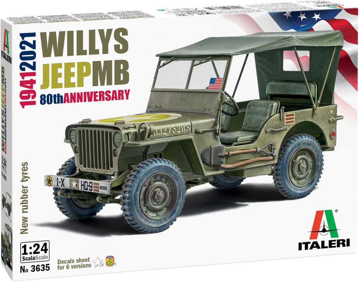 Italeri 1:24 Scale Willys Jeep MB 80Th Anniversary Model Kit image number 1