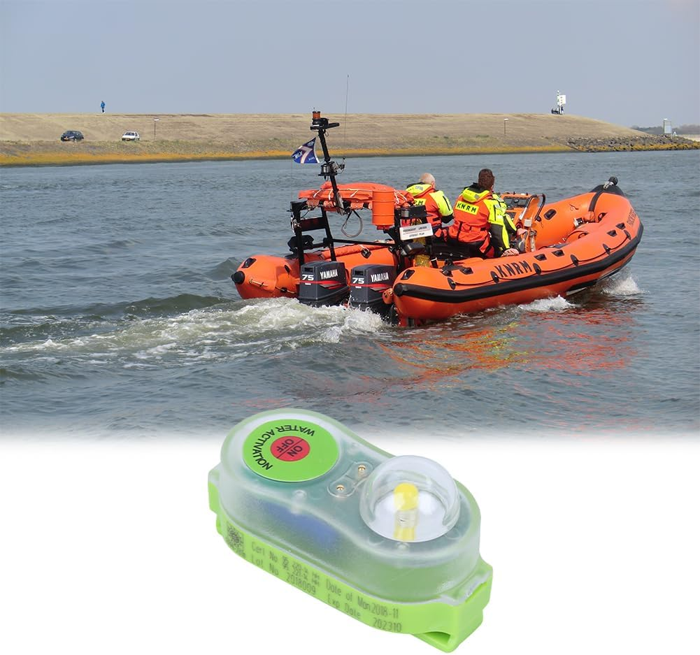 Life Jacket Light, Strobe Light Water Activated Seawater Self Lighting High Intensity Beam Locator Emergency Long Range Rescue LED Flashing Beacon image number 3