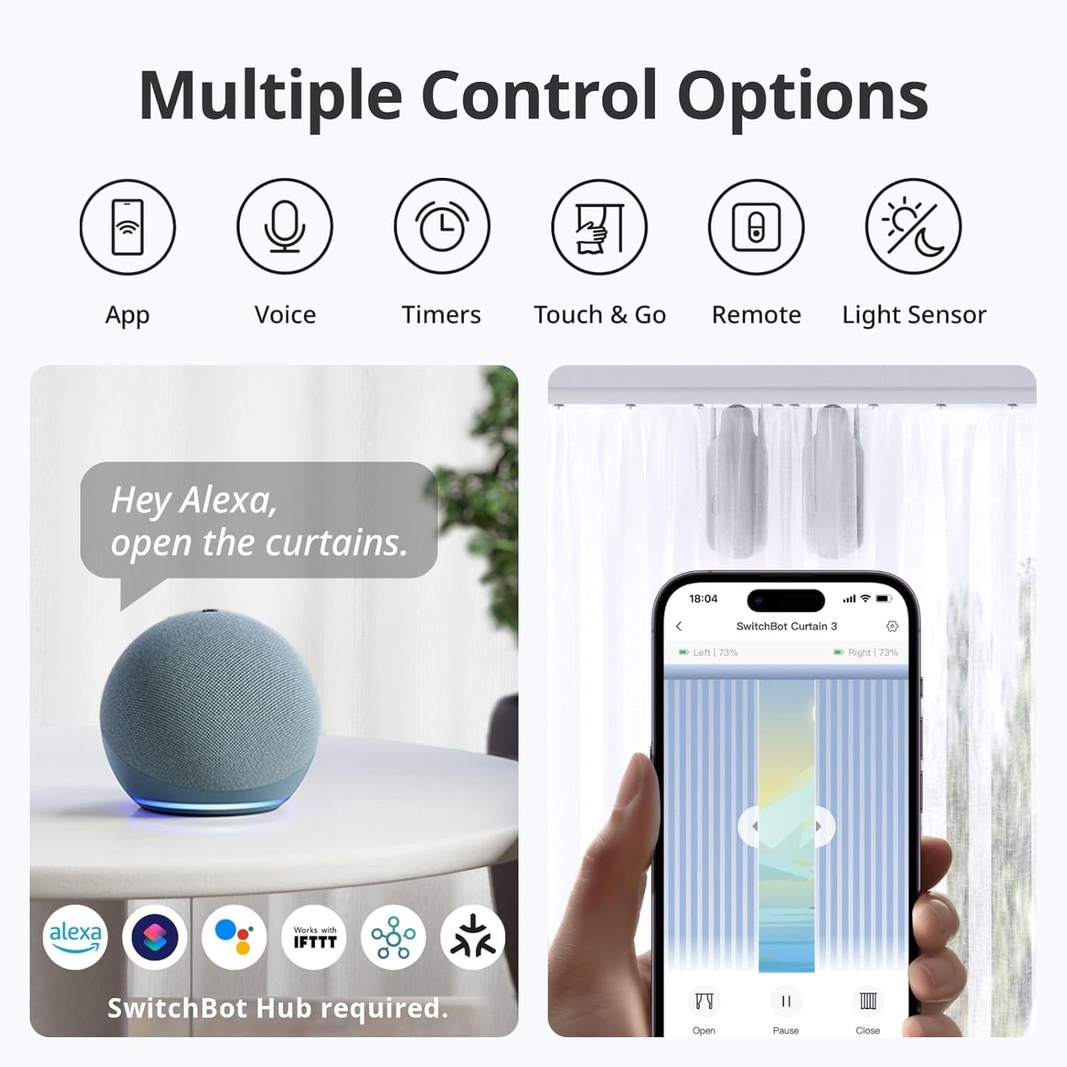 Switchbot Smart Curtain 3 U Rail Automatic Curtain Opener image number 1