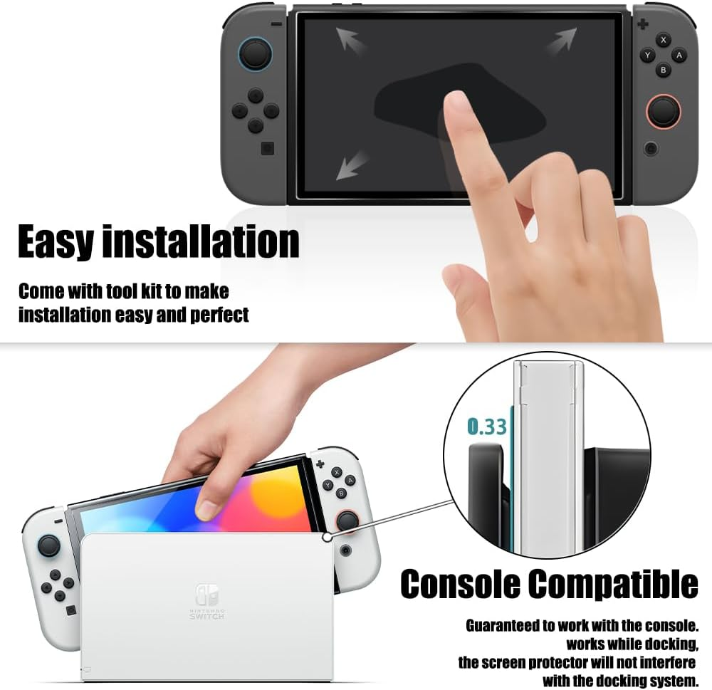 TQLGY Tempered Glass Screen Protector for Nintendo Switch 2 (2025), 9H Hardness, HD Clear, Anti-Scratch, Anti-Fingerprint, Bubble-Free Installation, 2-Pack image number 1