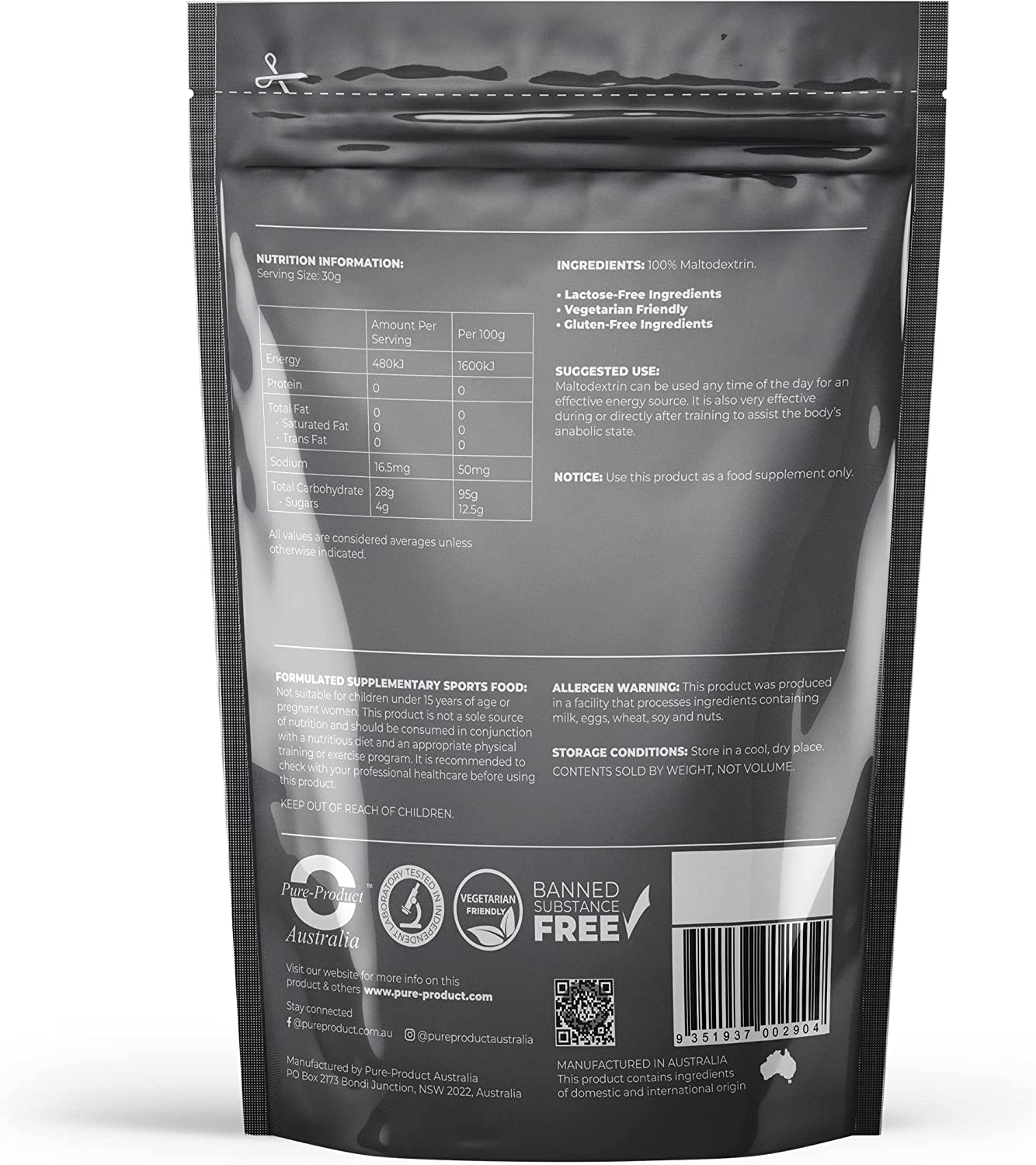 Pure Product Australia Maltodextrin Powder, 1Kg image number 2