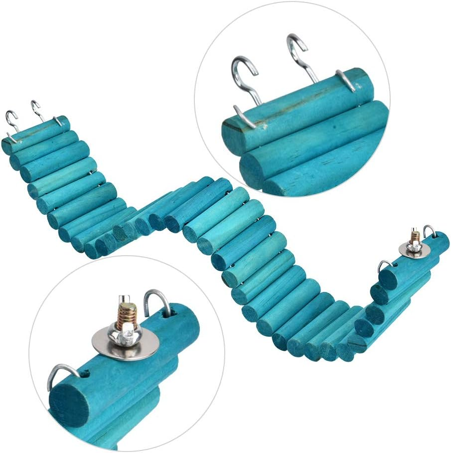 Pet Hamster Parrots Climbing Soft Ladder Suspension Bridge Birds Toy for Small Pets, 2.4 X 19.7Inch image number 1
