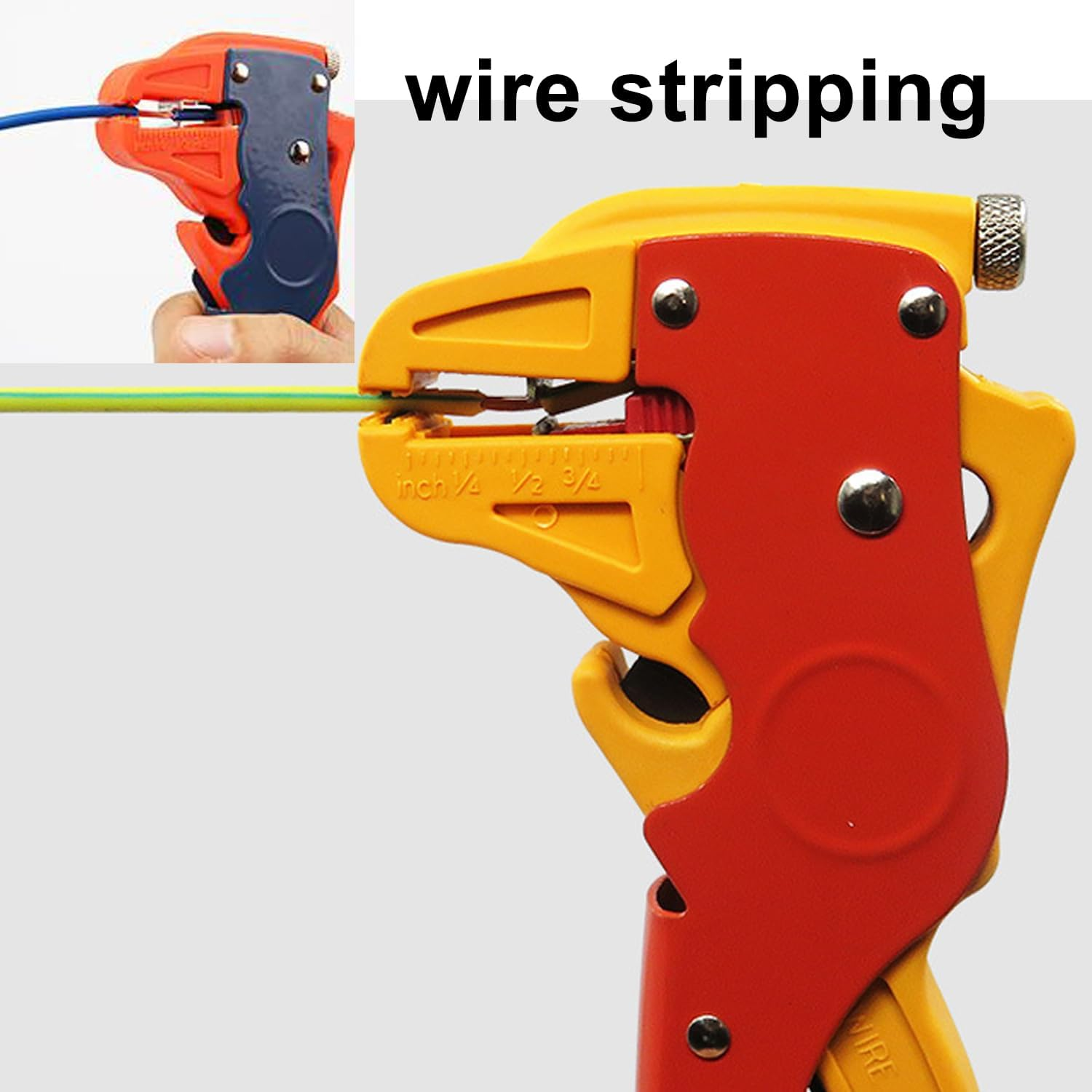 WEZCHUGHAOL Quick Strip Wire Stripper and Cutter, 2 in 1 Automatic Wire Stripping Tool Adjustable Eagle Nose Wire Stripper for Electronic, Automotive Repair (Blue) - Blue image number 5